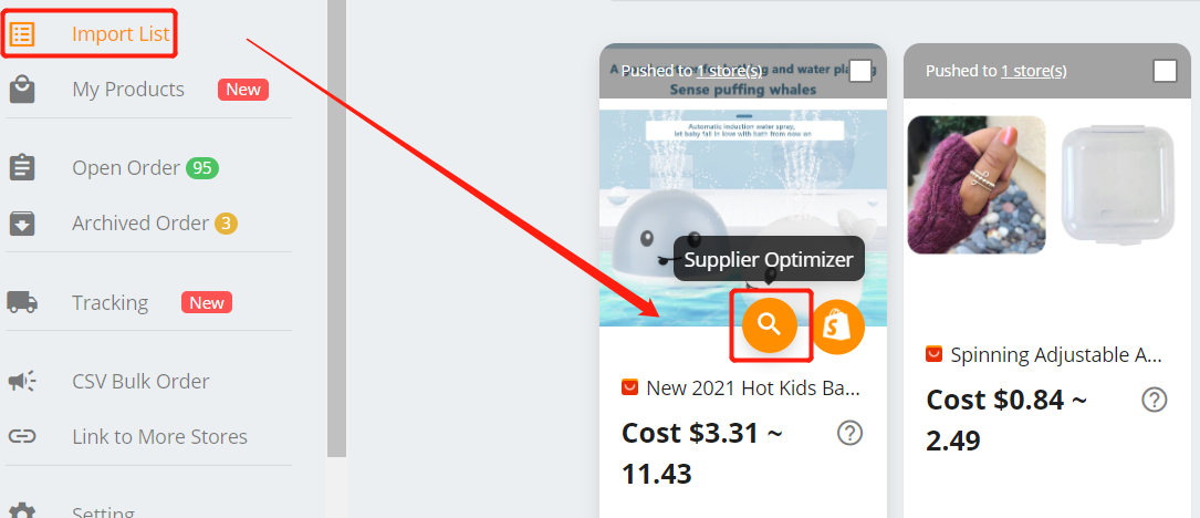 How to Use Supplier Optimizer - Click on Supplier Optimizer icon - DSers