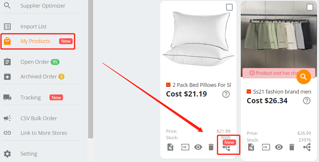 Connect multiple suppliers to one product - My Products Mapping Page - Shopify DSers