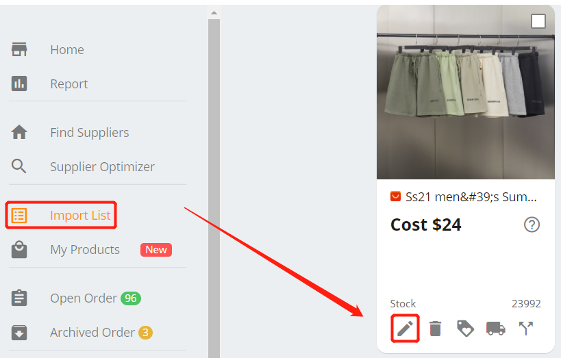 Split a product - Edit product - Shopify DSers
