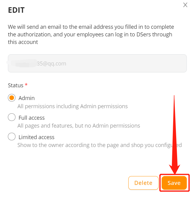 Add Staff Account to your Shopify DSers 11 - DSers