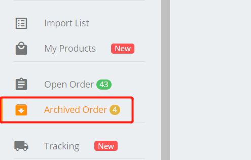 Archive order menu introduction - Archived Orders - Shopify DSers
