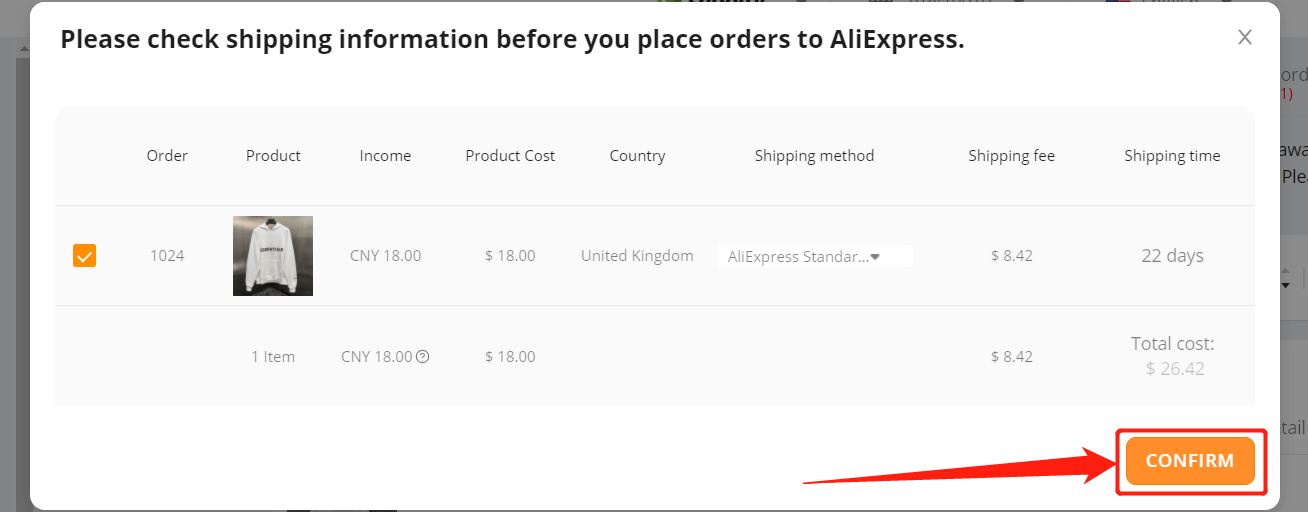 Fulfill an order from start to finish - Confirm - Shopify DSers