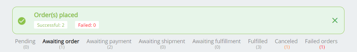 Fulfill multiple orders from start to finish - notification - Shopify DSers