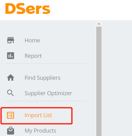 Import List - Go to DSers - Import List - DSers