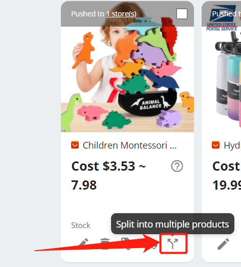 Import List - split a unique product into multiple other products - DSers
