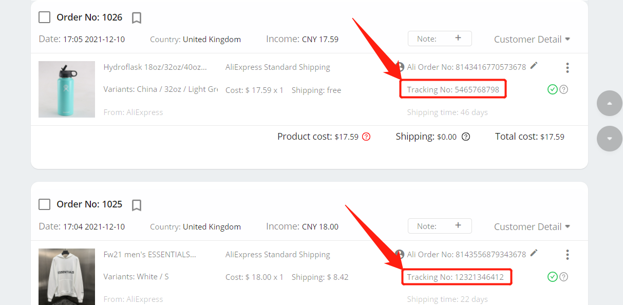 Pay multiple orders on AliExpress - Fulfilled tab - Shopify DSers