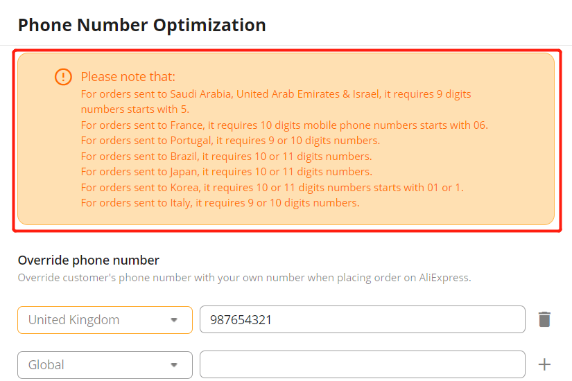 Phone Number Optimization 6 - DSers