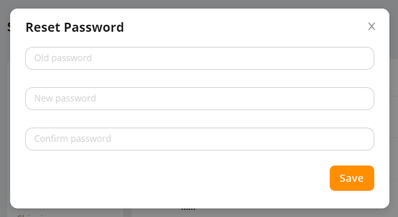 Change the DSers Login Password - Pop-up window to set new password - DSers