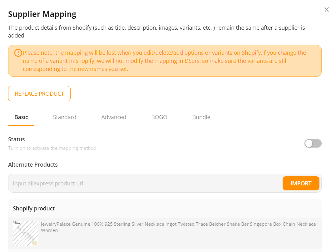 Migrate Data from Dropified - Product not mapped - DSers