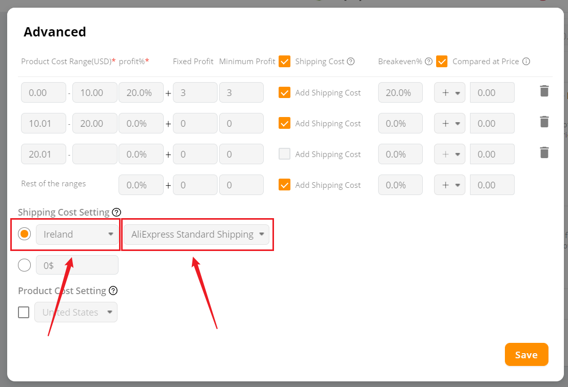 Advanced Pricing Rule - Select a specific shipping method - DSers