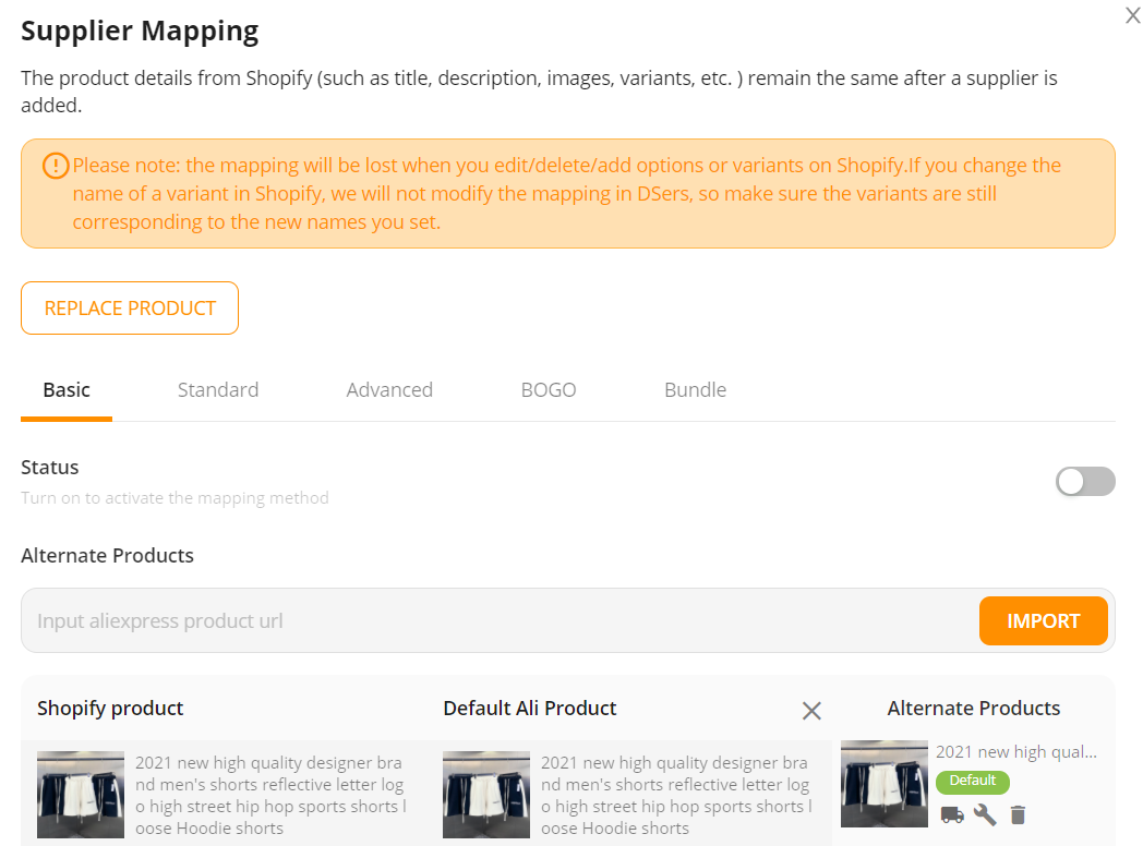 Set Notifications for Your Shopify Store - change the supplier - DSers