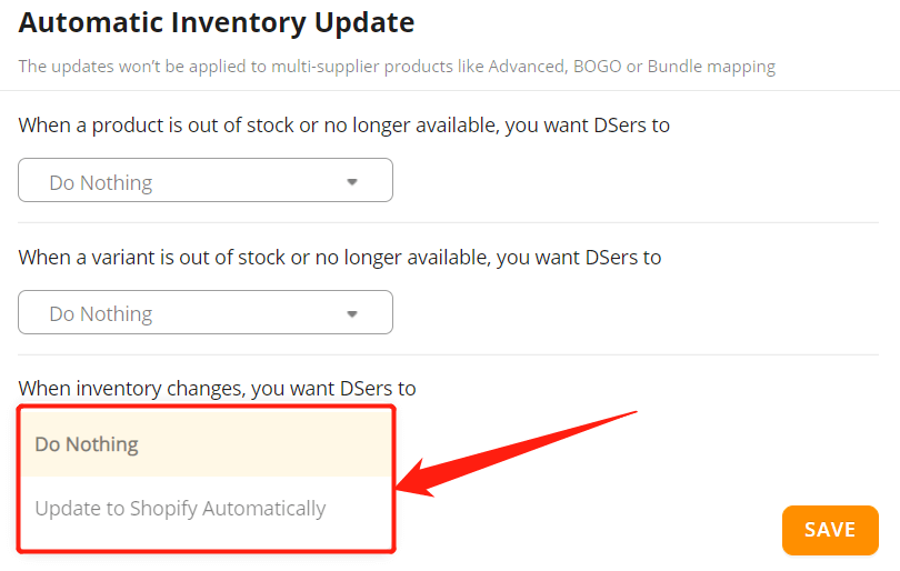 Track price & inventory of products 5 - DSers
