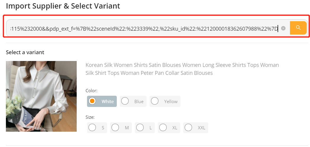 Advanced Mapping - paste the URL of your AliExpress product - Shopify DSers