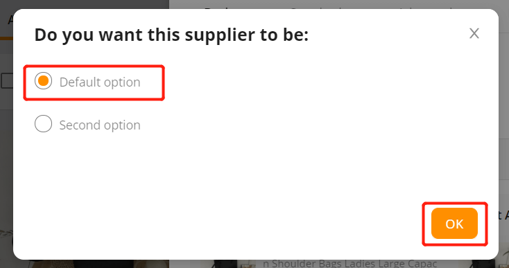 Change supplier of a product - Default option and click OK - DSers
