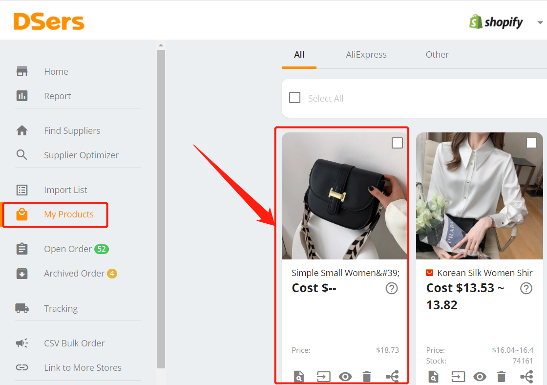 Create a product on Shopify - connect it to AliExpress suppliers - Shopify DSers