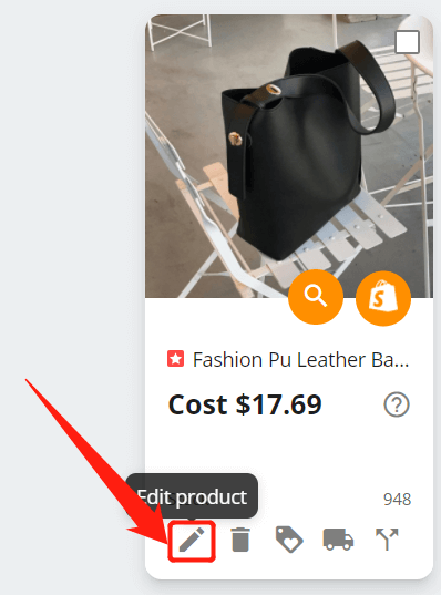 How to Edit a Product on DSers - Click Edit product on the product card of the one you want to edit - DSers