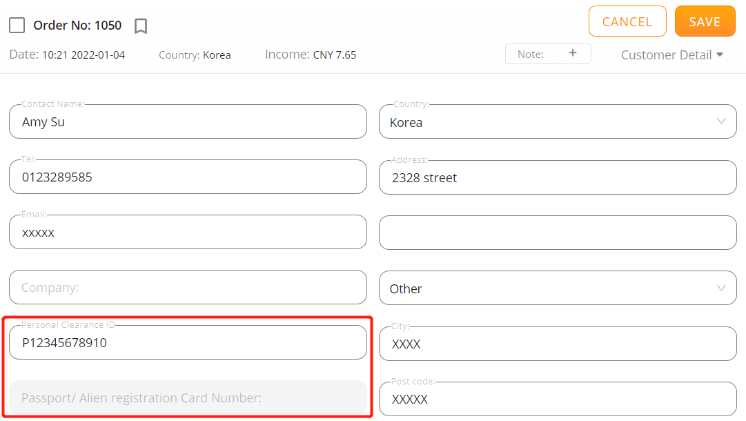 Orders to Korea specifications - Personal Clearance ID - Shopify DSers
