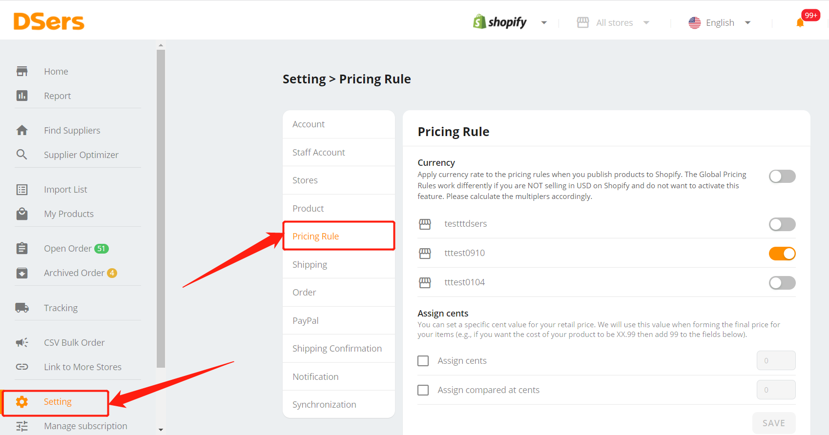 Standard Pricing Rule - Setting Pricing Rule - DSers
